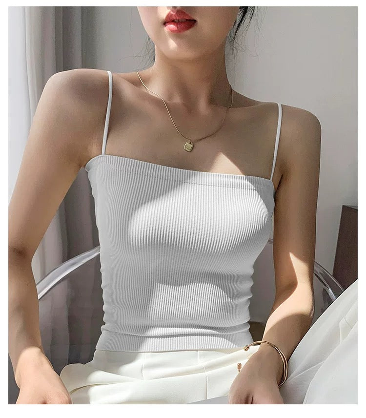 D.WHITE-Sling vest,Base layer top,Back - enhancing top