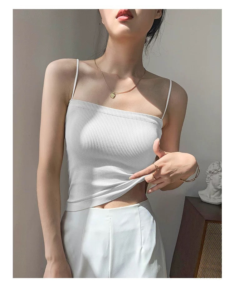 D.WHITE-Sling vest,Base layer top,Back - enhancing top