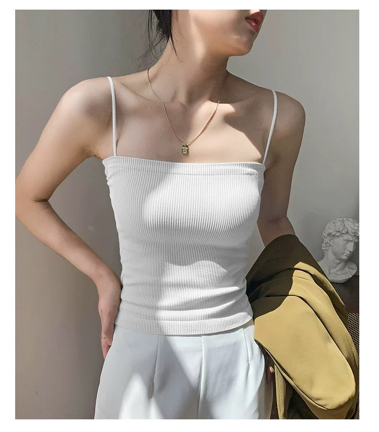 D.WHITE-Sling vest,Base layer top,Back - enhancing top