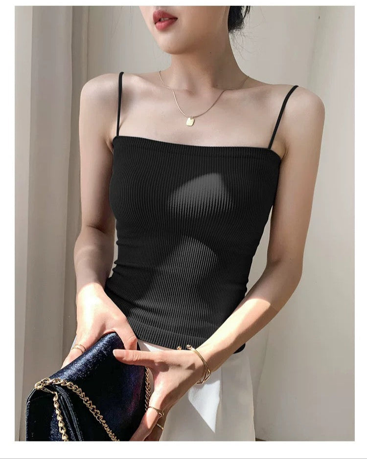 D.BLACK-Sling vest,Base layer top,Back - enhancing top