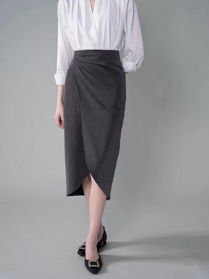 Mid - length Professional and Commuting Body - Hugging Grey Suit Mid - length Skirt (Berkeley Skirt)