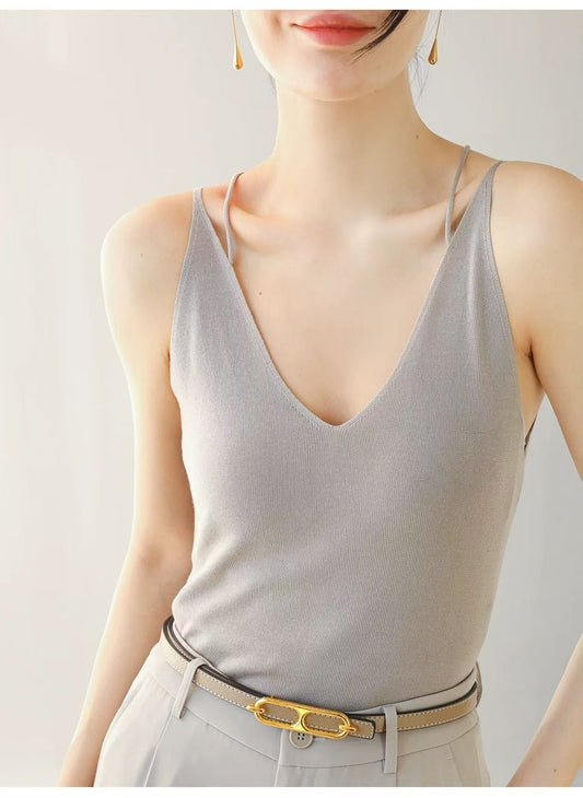 A.GREY-The elegant V - neck cross - back sling for women in spring 2025